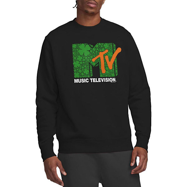 MTV Unisex Vuxen Shamrock Logotyp St Patricks Day Tröja L Bla Black L