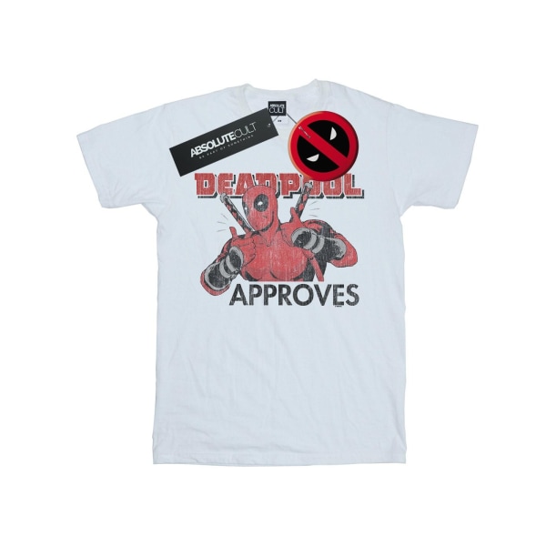 Marvel Mens Deadpool godkänner T-shirt L Vit White L