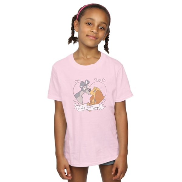 Disney Girls Lady And The Tramp Love Bomull T-shirt 7-8 År B Baby Pink 7-8 Years