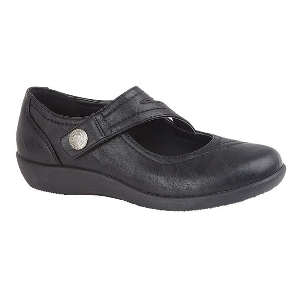 Boulevard Dam/Dam X Bred EE Passform Touch Fastening Bar Sko Black 9 UK