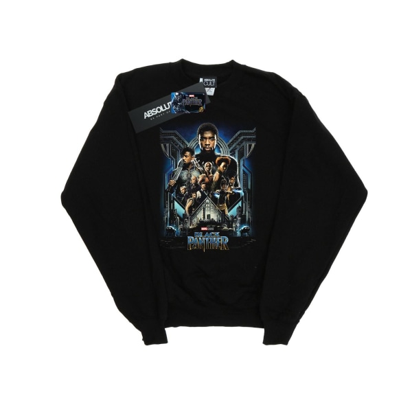 Marvel Boys Black Panther Movie Poster Sweatshirt 7-8 år Bla Black 7-8 Years