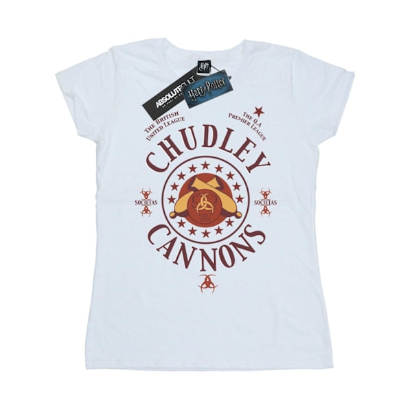 Harry Potter Dam/Dam Chudley Cannons Logotyp Bomull T-shirt White XL