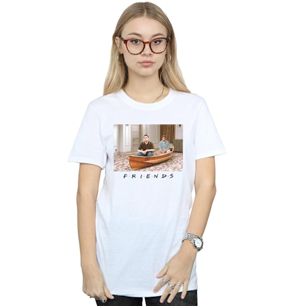 Friends Dam/Damer Joey Och Chandler Båt Bomull Boyfriend T-shirt White 3XL