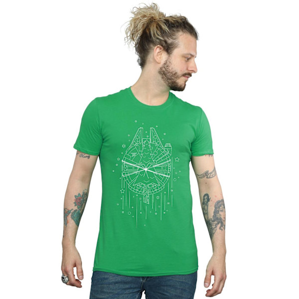 Star Wars Herr Millennium Falcon Julgran Leverans T-shirt Irish Green S