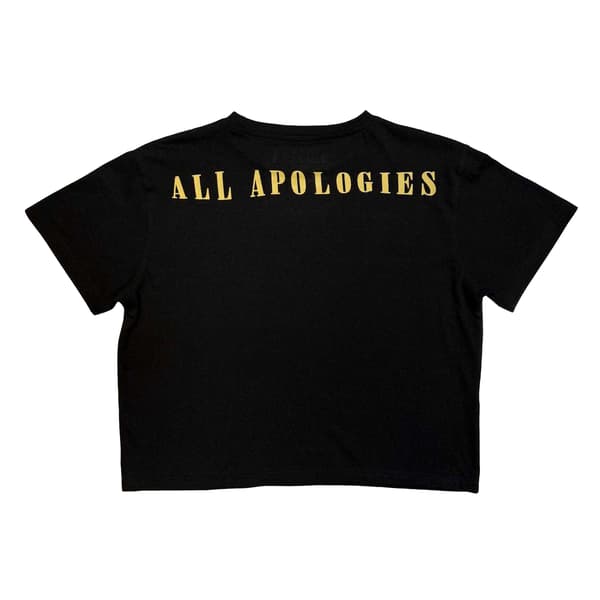 Nirvana Dam All Apologies Ryggtryck Crop Top XL Svart Black XL