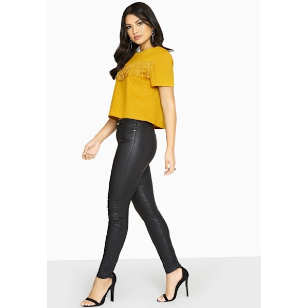 Girls On Film Womens/Ladies Rockferry Fringed T-Shirt 10 UK Mus Mustard Yellow 10 UK