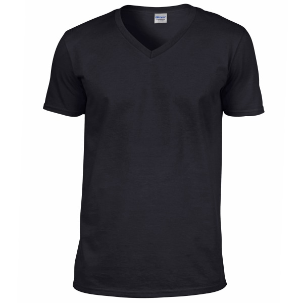 Gildan Mens Soft Style V-Neck Kortärmad T-Shirt XL Svart Black XL