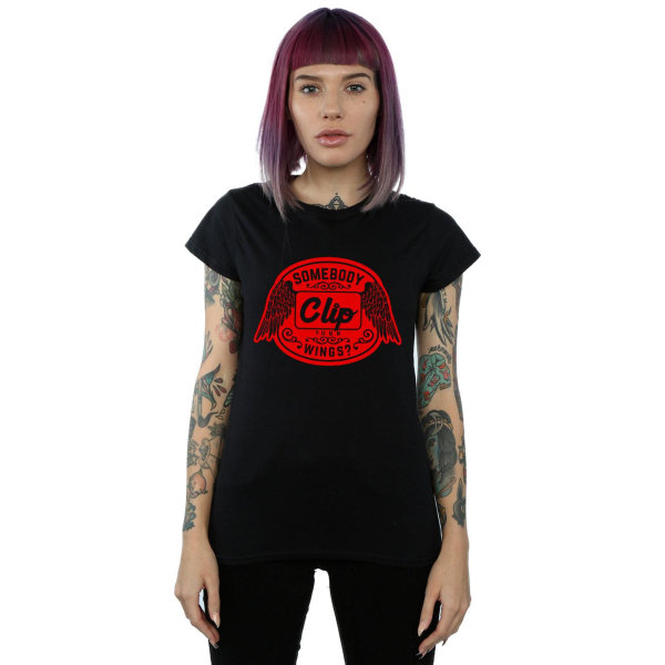 Supernatural Dam/Kvinnor Klipp Dina Vingar Bomull T-Shirt XL Svart Black XL