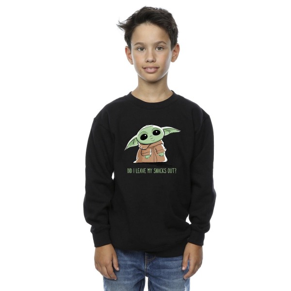 Star Wars Boys The Mandalorian Grogu Snacks Meme Sweatshirt 3-4 Black 3-4 Years