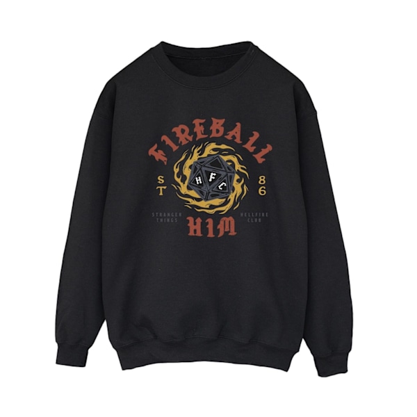 Netflix Dam/Kvinnor Stranger Things Fireball Dice 86 Sweatshirt XL Svart Black XL