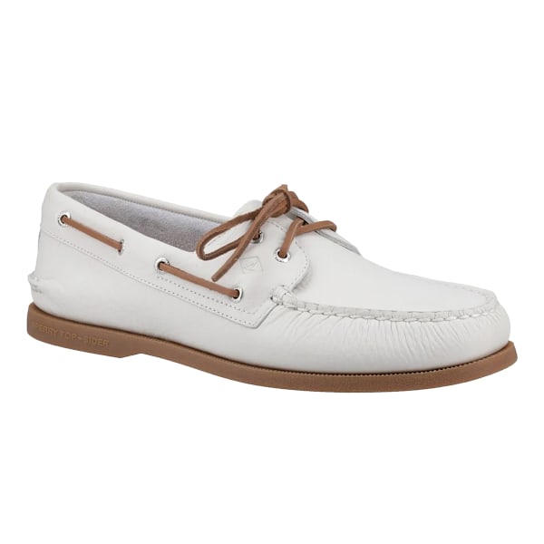 Sperry Herr Äkta Läder 2 Öljetter Båtskor 9 UK Vit/Gu White/Gum 9 UK
