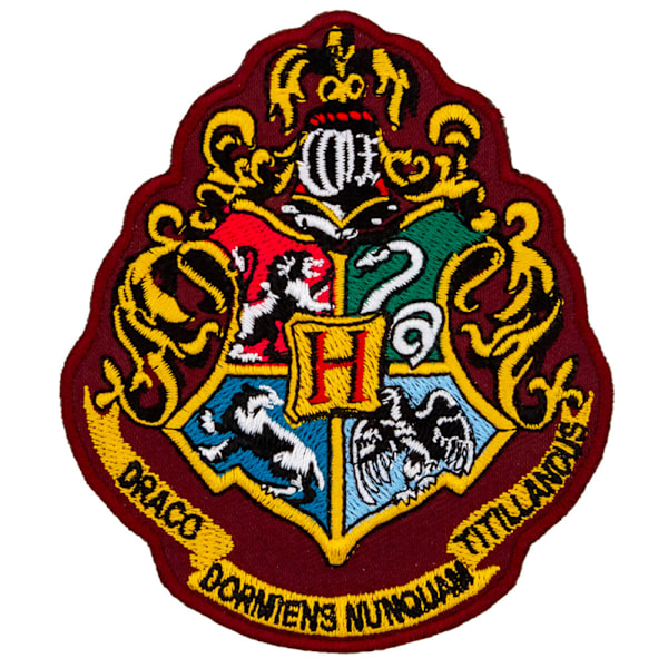 Harry Potter Hogwarts Crest Strykjärn på lapp En storlek Flerfärgad Multicoloured One Size