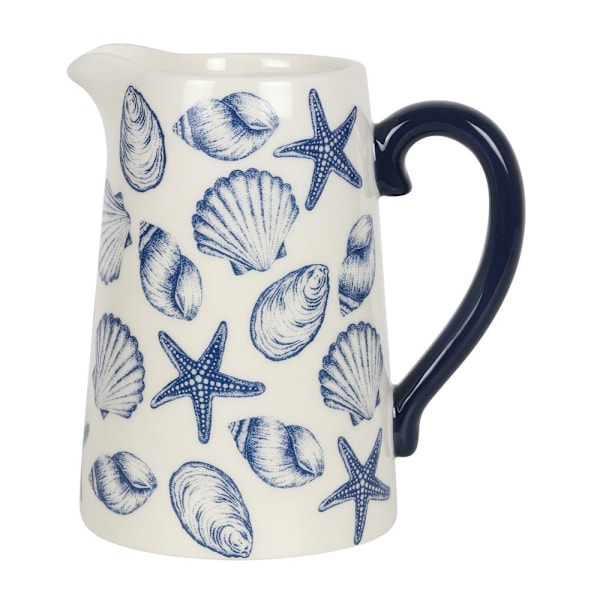 Something Different Coastal Charm Seashells Keramik Blomkruka White/Blue 18cm x 12cm x 17cm