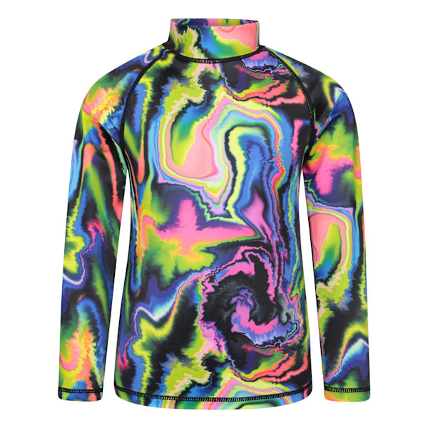 Mountain Warehouse Barn/Barn Abstrakt Långärmad Rash Top Black 13 Years