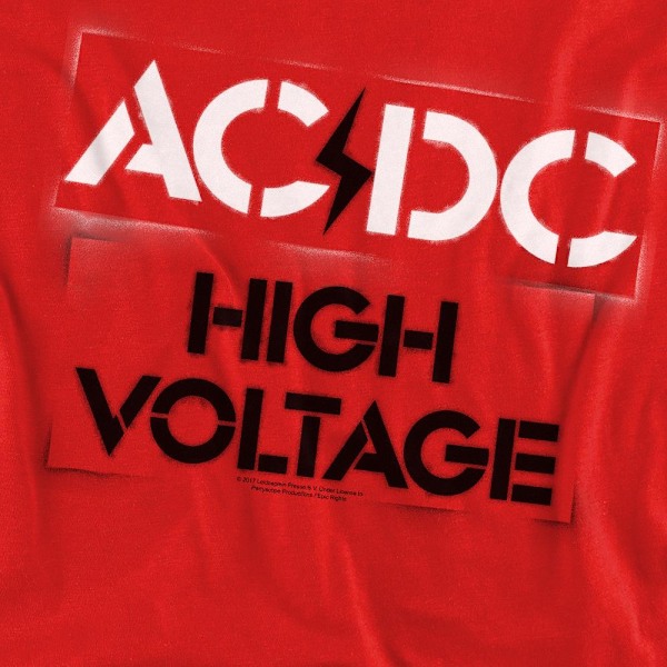 AC/DC Unisex Vuxen High Voltage Stencil Sweatshirt L Röd Red L