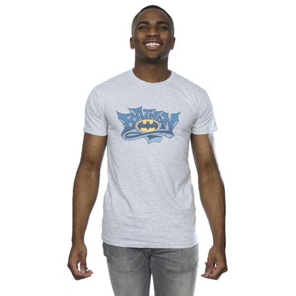 DC Comics Herr Batman Graffiti Logo T-shirt XL Sports Grey Sports Grey XL