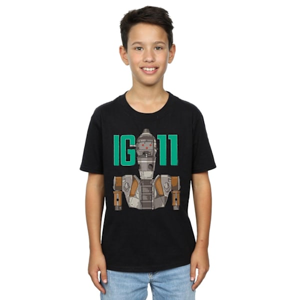 Star Wars Boys The Mandalorian IG-11 Bounty Hunter T-shirt 5-6 Black 5-6 Years