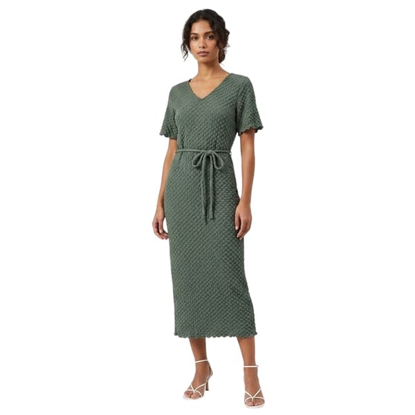 Vero Moda Dam Bubble V-ringad Midiklänning 10 UK Balsamgrön Balsam Green 10 UK