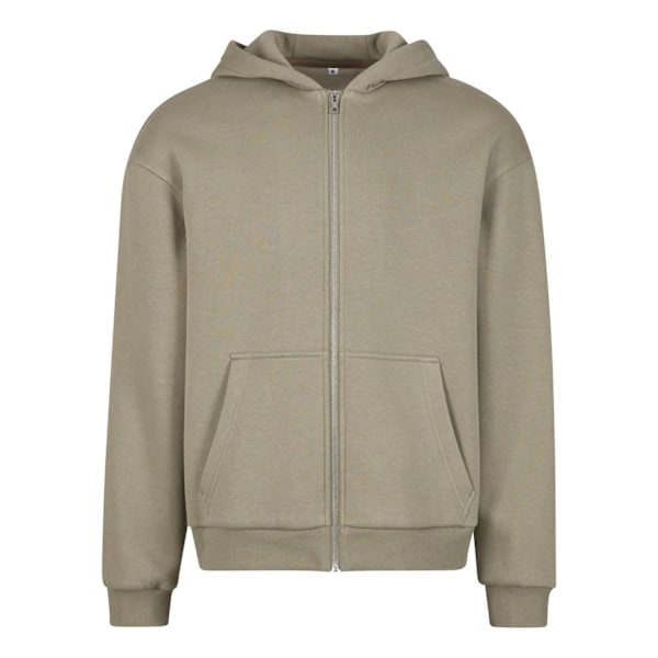 Build Your Brand Unisex Vuxen Fluffig Hoodie med Hel Dragkedja 5XL Ljus O Pale Olive 5XL