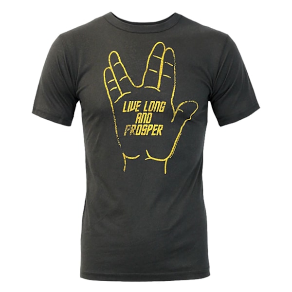 Junk Food Live Long And Prosper Star Trek T-shirt för män, S, svart Black S