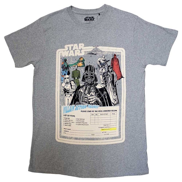 Star Wars Unisex Vuxen Skurk Actionfigurer T-shirt XL Grå Grey XL