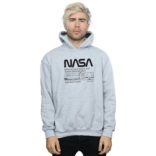 NASA Herr Space Shuttle Hoodie XXL Sports Grey Sports Grey XXL