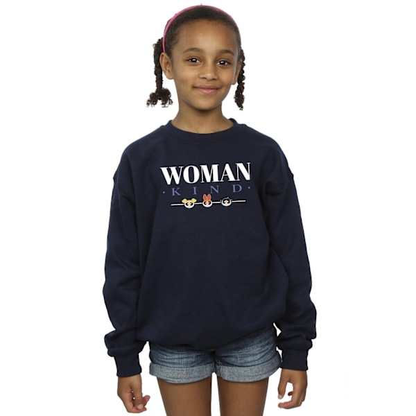 The Powerpuff Girls Flickor Woman Kind Sweatshirt 7-8 År Marinblå Navy Blue 7-8 Years