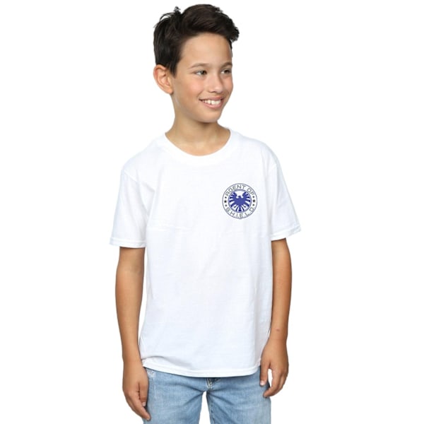 Marvel Boys Agents Of SHIELD Brösttryck T-shirt 12-13 år W White 12-13 Years