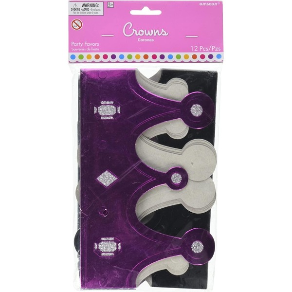 Amscan Crown mössor för födelsedagsfest (förpackning med 12) One Size Multicol Multicoloured One Size
