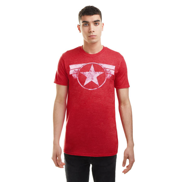 Captain America Herr Logotyp T-shirt S Antik körsbärsröd Antique Cherry Red S