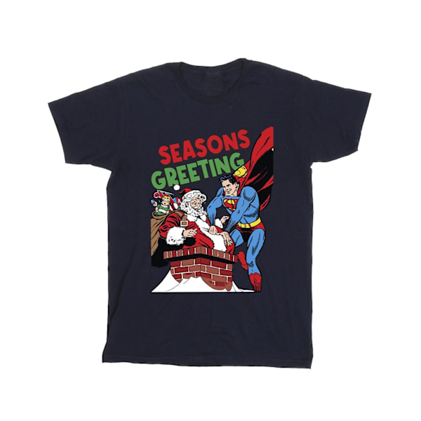 DC Comics Boys Superman Santa Comic T-Shirt 12-13 år Marinblå Navy Blue 12-13 Years