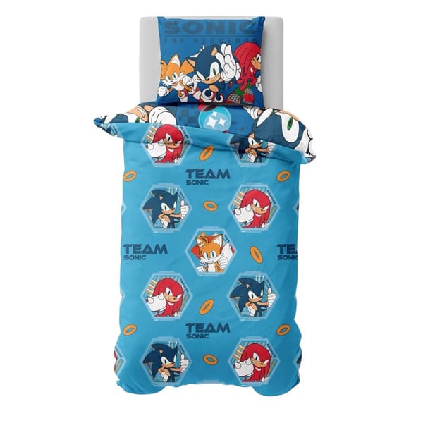 Sonic The Hedgehog Team Vändbart Påslakanset Dubbel Flerfärgad Multicoloured Double