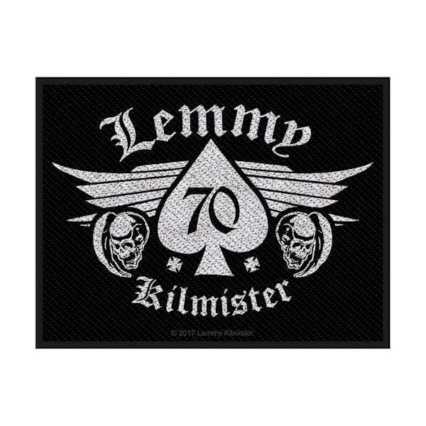 Lemmy 70 Kilmister vävd patch, One Size, svart/vit Black/White One Size