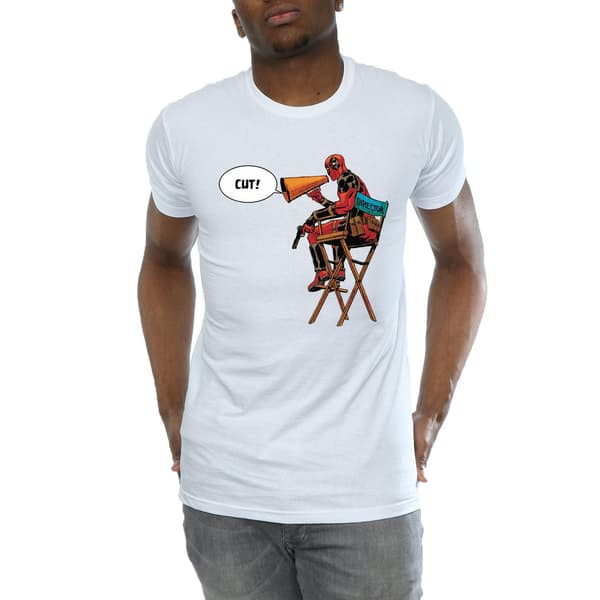 Marvel Herr Deadpool Regissörsstol T-shirt XL Vit White XL