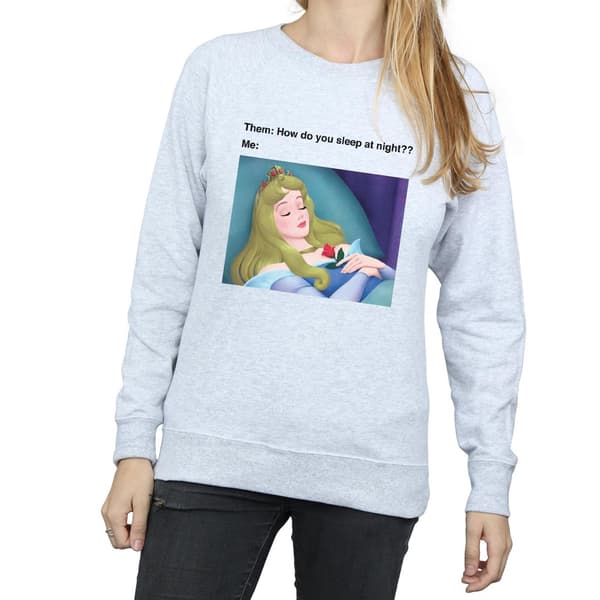 Disney Dam/Kvinnor Törnrosa Meme Sweatshirt M Heather Heather Grey M