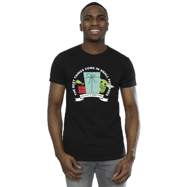 Star Wars Mens The Mandalorian Galaxy´s Greetings T-Shirt L Bla Black L
