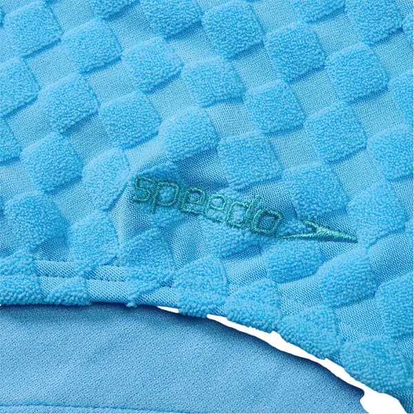 Speedo Dam/Dam Rutigt Texturerat Baddräkt med Utskärning Blue 14 UK