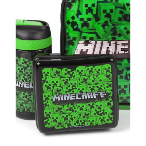 Minecraft Lenticular Creeper Lunch Bag Set One Size Grön/Svart Green/Black One Size