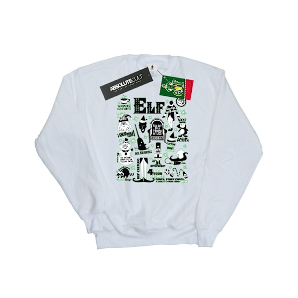 Elf Dam/Damer Infografisk Poster Sweatshirt L Vit White L