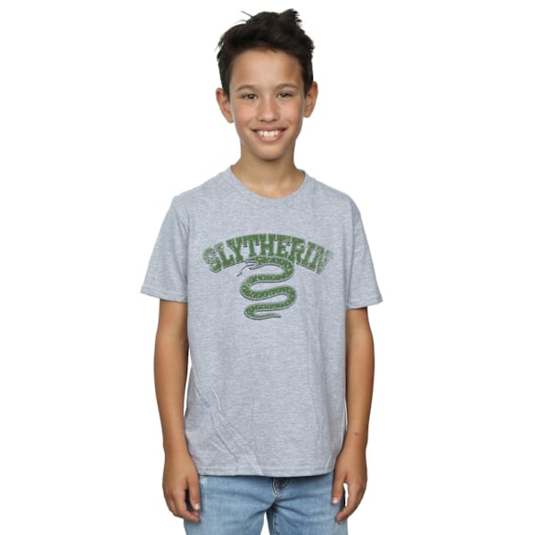 Harry Potter Boys Slytherin Sport Emblem T-Shirt 5-6 år Spor Sports Grey 5-6 Years