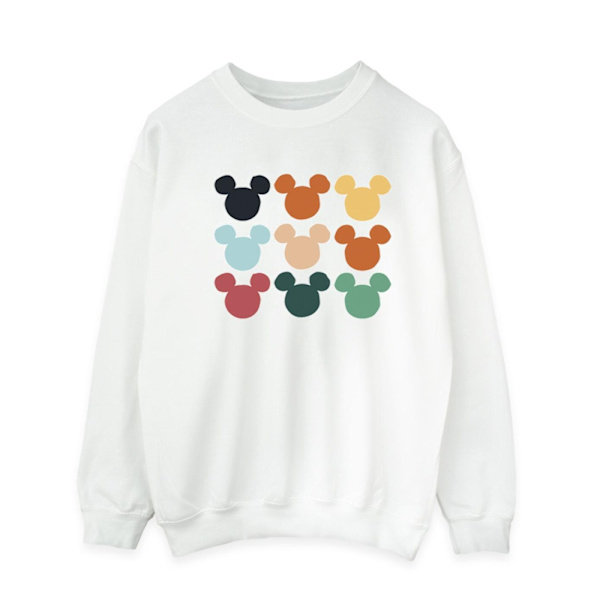 Disney Herr Mickey Mouse Huvuden Fyrkantig Sweatshirt M Vit White M