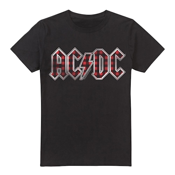 AC/DC Herr Plaid Logo T-Shirt M Svart Black M