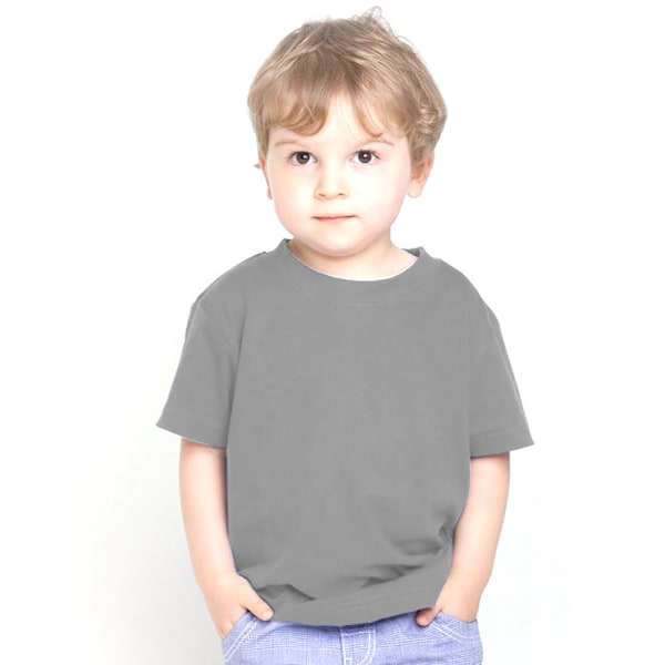 Larkwood Baby/Barn T-shirt med rund hals / Skoluniform 6-12 Heather Grey Heather Grey 6-12