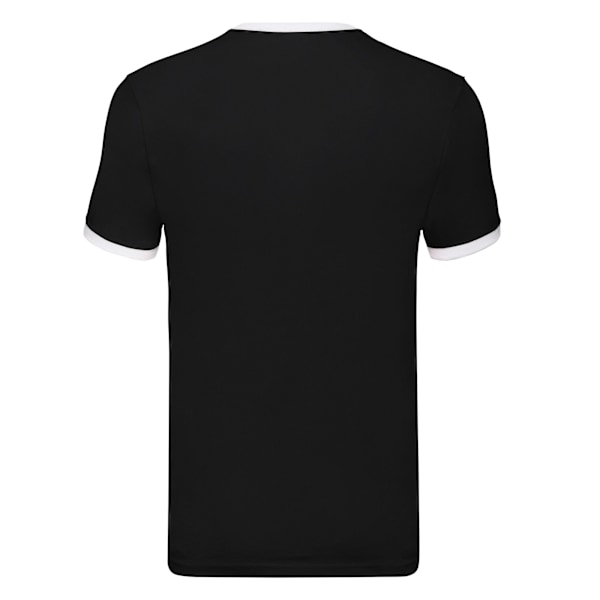 Fruit of the Loom Mens Ringer Contrast T-Shirt S Svart/Vit Black/White S