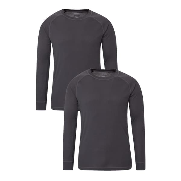 Mountain Warehouse Talus Underställströja för Män (2-pack) L Gråmelerad Charcoal L