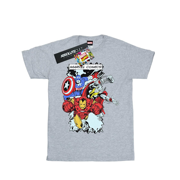 Marvel Boys Comic Characters T-Shirt 7-8 år Sports Grey Sports Grey 7-8 Years