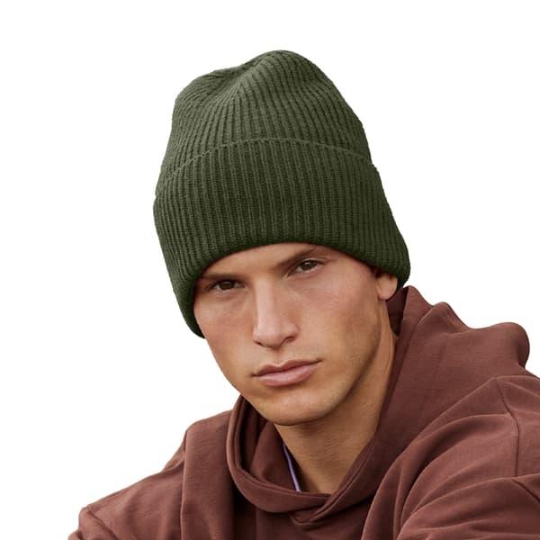 Beechfield Unisex Vuxen Cuffed Oversized Beanie One Size Olive Olive One Size