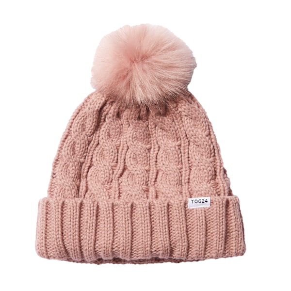 TOG24 Unisex Elias Stickad Mössa En Storlek Blekrosa Faded Pink One Size