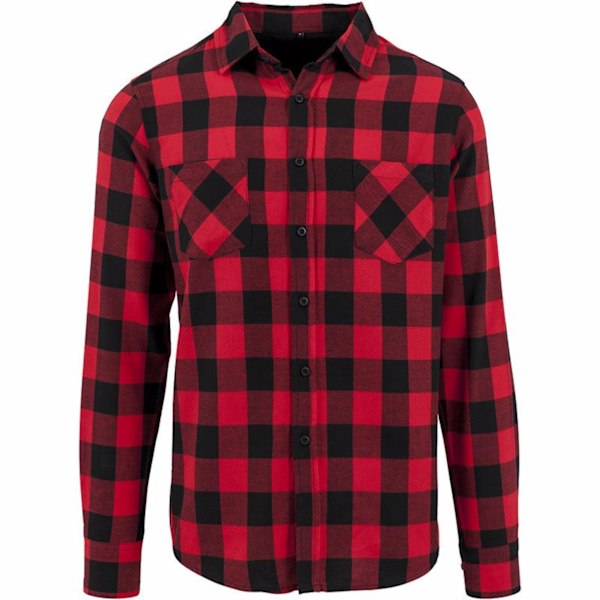 Bygg ditt varumärke Herr Rutig Flanellskjorta L Svart/Röd Black/Red L