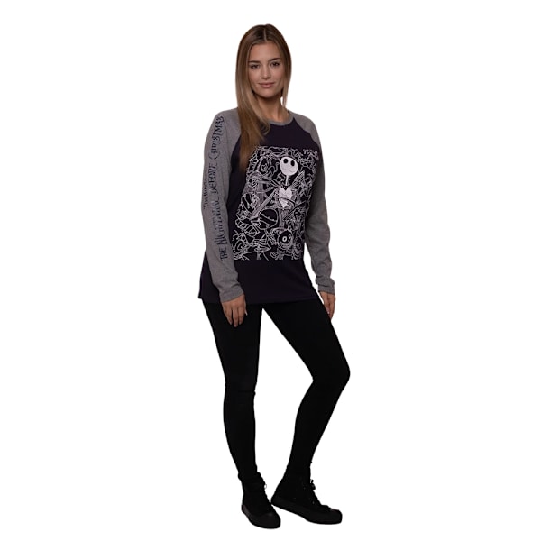 Nightmare Before Christmas Unisex Vuxen Jack Crowd Långärmad Navy Blue/Grey XXL